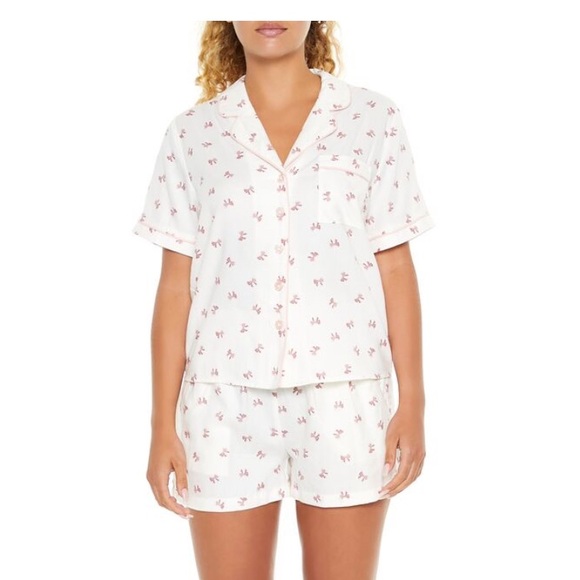 NWT Forever 21 bow print pajama set - Picture 1 of 3